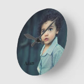 カスタム写パーソナライズされた真・文字時計 ラウンド壁時計 (傾斜)