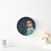 カスタム写パーソナライズされた真・文字時計 ラウンド壁時計 (ホーム)