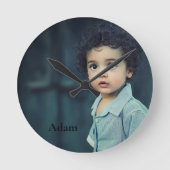 カスタム写パーソナライズされた真・文字時計 ラウンド壁時計 (正面)