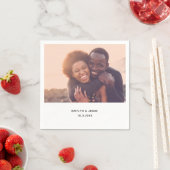 カスタム写パーソナライズされた結婚真 スタンダードカクテルナプキン (インサイチュ)