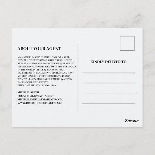カスタム写真あなたの近所の不動産仲介業者実在財産 ポストカード (裏面)