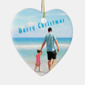 カスタム写真あなた自身のデザインクリスマス装飾 セラミックオーナメント (右)