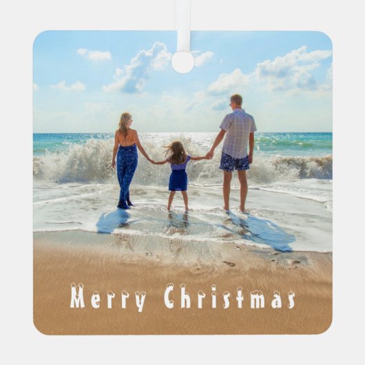 カスタム写真あなた自身のデザインクリスマス装飾 メタルオーナメント (裏面)