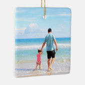 カスタム写真あなた自身のデザイン最高のパパ – 家族 セラミックオーナメント (右)