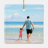 カスタム写真あなた自身のデザイン最高のパパ – 家族 セラミックオーナメント (裏面)