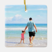 カスタム写真あなた自身のデザイン最高のパパ – 家族 セラミックオーナメント (正面)