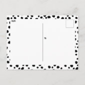 カスタム写真ありがとう白黒ダルマチアンスポット ポストカード (裏面)