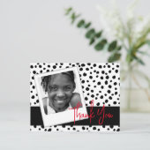 カスタム写真ありがとう白黒ダルマチアンスポット ポストカード (スタンド正面)