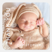 カスタム写真ありがとう スクエアシール (正面)