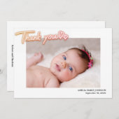 カスタム写真ありがとう。パーソナライズされた誕生 案内状 (正面/裏面)