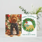 カスタム写真いけなChristmas Goldendoodle (スタンド正面)