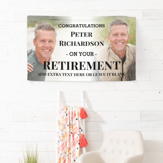 カスタム写真おめでとうの退職バナー 横断幕 (インサイチュ)