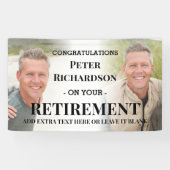 カスタム写真おめでとうの退職バナー 横断幕 (横)