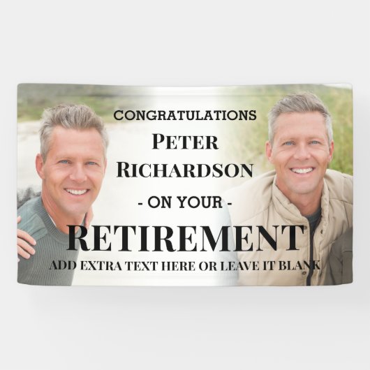 カスタム写真おめでとうの退職バナー 横断幕 (横)