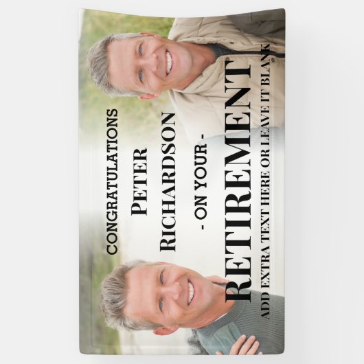 カスタム写真おめでとうの退職バナー 横断幕 (縦)