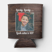 カスタム写真おもしろいクール40歳の誕生日素朴 モダン 缶クーラー (正面)