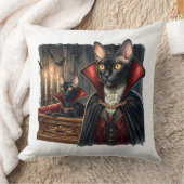 カスタム写真おもしろいSphynx Cat Art Dracula Vampire クッション (ブランケット)