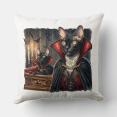 カスタム写真おもしろいSphynx Cat Art Dracula Vampire クッション (裏面)