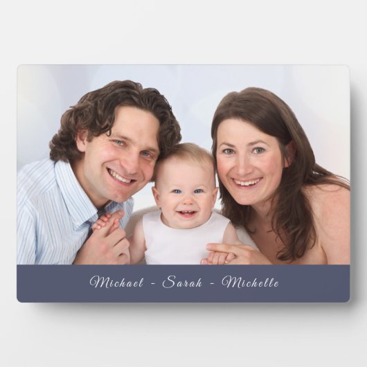 カスタム写真お名前(青) フォトプラーク (正面)