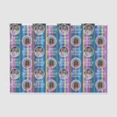 カスタム写真お洒落とカラフル誕生日ストライプ数 薄葉紙 (正面)