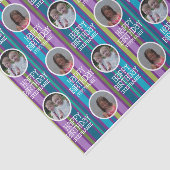 カスタム写真お洒落とカラフル誕生日ストライプ数 薄葉紙 (詳細)