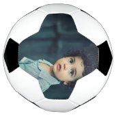 カスタム写真かわいいキッドあなたの写真を追加 サッカーボール (回転)