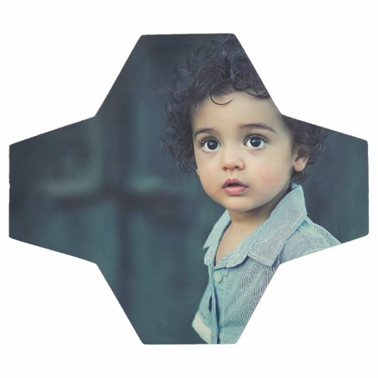 カスタム写真かわいいキッドあなたの写真を追加 サッカーボール (フラット)