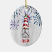 カスタム写真かわいいクリスマス格言パーソナライズされた セラミックオーナメント (右)