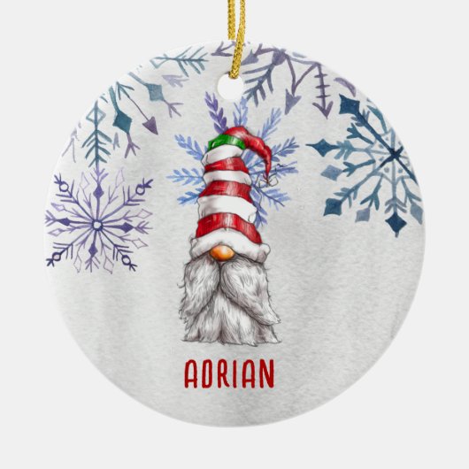 カスタム写真かわいいクリスマス格言パーソナライズされた セラミックオーナメント (正面)