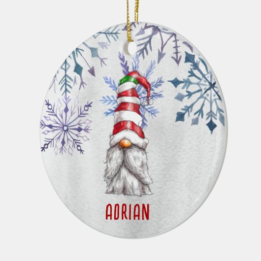 カスタム写真かわいいクリスマス格言パーソナライズされた セラミックオーナメント (左)