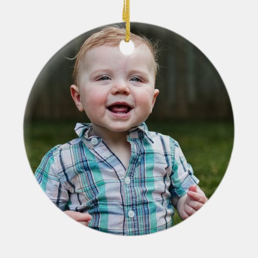 カスタム写真かわいいクリスマス格言パーソナライズされた セラミックオーナメント (裏面)