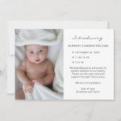 カスタム写真かわいいシンプルベビー生まれたばかりの誕生 案内状 (正面)