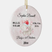 カスタム写真かわいいベビーの女の子初めてのクリスマス2022 セラミックオーナメント (右)