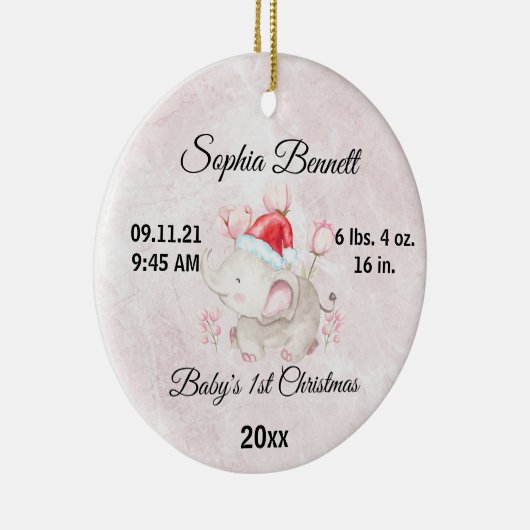 カスタム写真かわいいベビーの女の子初めてのクリスマス2022 セラミックオーナメント (右)