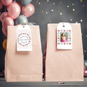 カスタム写真かわいい幽霊テーマ誕生日 ギフトタグ