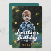 カスタム写真かわいい虎の誕生日 招待状 (正面/裏面)