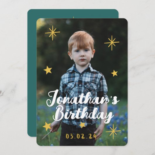 カスタム写真かわいい虎の誕生日 招待状 (正面/裏面)