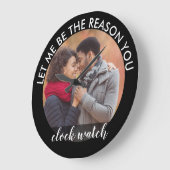 カスタム写真が私を時計の理由に ラージ壁時計 (傾斜)