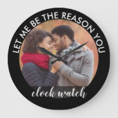 カスタム写真が私を時計の理由に ラージ壁時計 (正面)