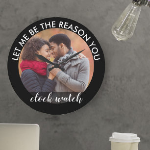 カスタム写真が私を時計の理由に ラージ壁時計