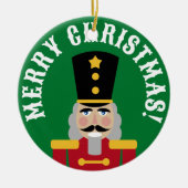 カスタム写真くるみ割りクリスマスツリーオーナメント セラミックオーナメント (正面)