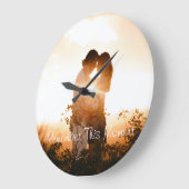 カスタム写真この瞬間の時計を思い出結婚す ラージ壁時計 (傾斜)