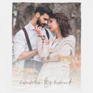 カスタム写真この瞬間を思い出結婚す フリースブランケット