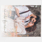 カスタム写真この瞬間を思い出結婚す フリースブランケット (正面(横))