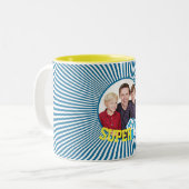 カスタム写真すごいパパ漫画 ツートーンマグカップ (正面左)