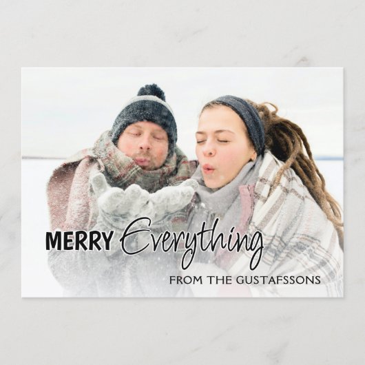 カスタム写真すべておもしろいメリーユーモア文字 シーズンカード (正面)