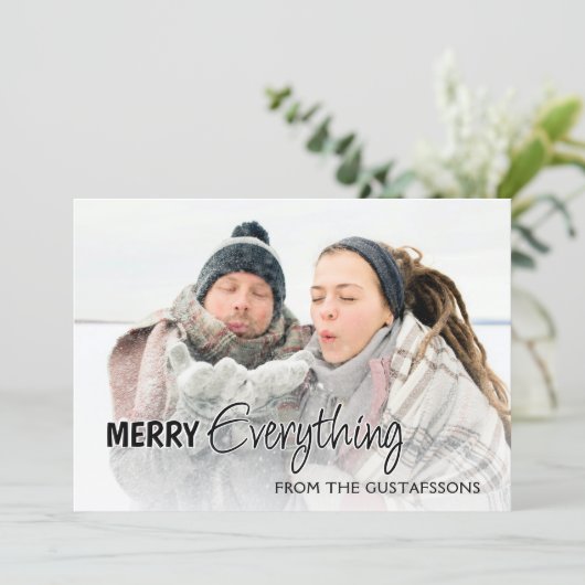 カスタム写真すべておもしろいメリーユーモア文字 シーズンカード (スタンド正面)