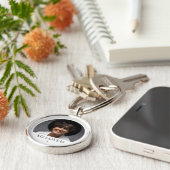 カスタム写真そう愛された人の記念品 キーホルダー (側面)