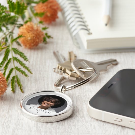 カスタム写真そう愛された人の記念品 キーホルダー (側面)