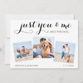 カスタム写真たった今結婚しましたドッグ結婚発表 セーブザデート (正面)